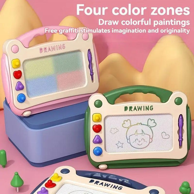 Green Magnetic Drawing Board for Kids – Dust-Free Erasable Sketch Pad – Clear Stroke Writing Tablet for Toddlers – Mess-Free Educational Toy