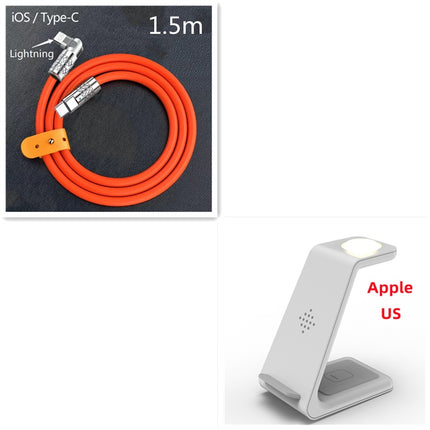 3-in-1 Fast Wireless Charging Station – Foldable Magnetic Charging Dock for iPhone, Apple Watch & AirPods – Universal Quick Charge Stand