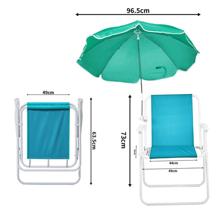 Lightweight Folding Beach Chair with Removable Sun Umbrella – 265lbs Capacity – Portable Camping Chair for Picnic, Concerts & Outdoor Activities