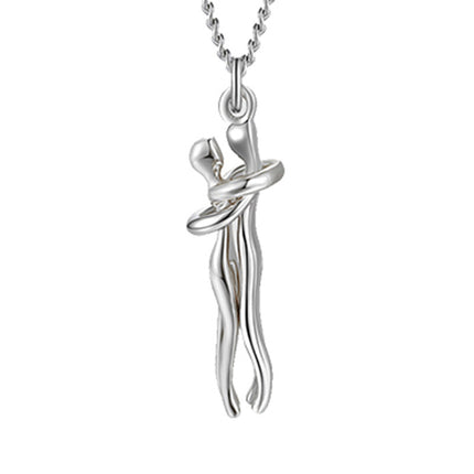 Romantic "Love Hug" Pendant Necklace – Symbolic Couple Jewelry for Lovers – Meaningful Anniversary & Valentine’s Day Gift for Him & Her