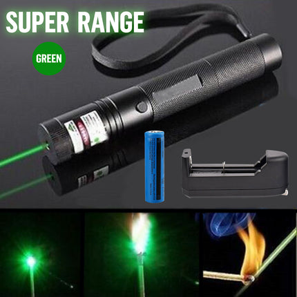 High-Power Green Laser Pointer – Ultra Long Range Visible Beam – USB Rechargeable Professional Lazer Torch for Astronomy, Hiking & Pet Play