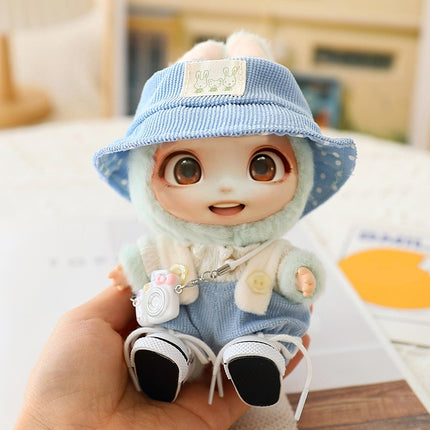 5-Piece Cute Labubu Doll Outfit Set – Adorable Hat & Shoes Clothes Kit for 15cm-17cm Plush Dolls – Trendy Doll Dress-Up Accessories