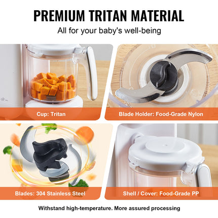 Professional Baby Food Puree Maker – BPA-Free Tritan Steamer Blender – 430W Powerful Food Processor for Healthy Baby Meals