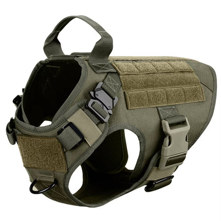 Tactical Camouflage Dog Harness and Leash Set – Heavy Duty No-Pull Pet Vest – Reflective Nylon Training Harness for Medium & Large Dogs
