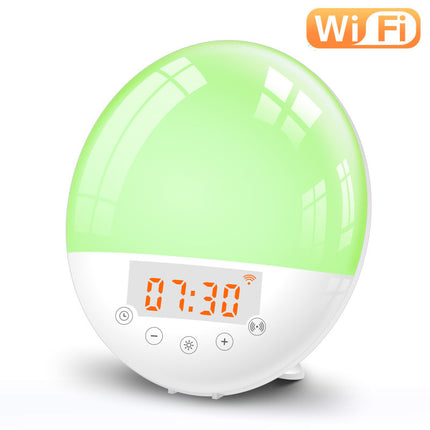 Smart WiFi Sunrise Alarm Clock – Wake Up Light with Voice Control (Alexa/Google Home) – Sleep Aid Device with FM Radio & 7 Natural Sounds