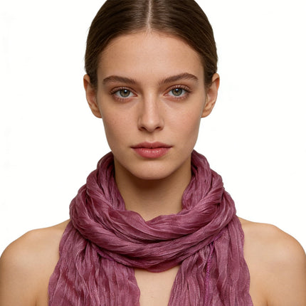 Minimalist Ultra-Skinny Layering Scarf – Lightweight Soft Knit Neck Wrap for Professional Office Wear and Casual Outfits