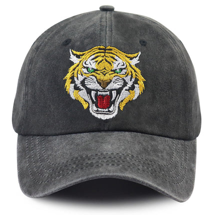 Embroidered Tiger Cotton Baseball Cap – Adjustable Unisex Dad Hat for Outdoor Adventures & Casual Wear