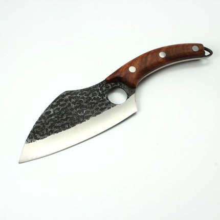 Hand-Forged Boning Knife – High Carbon Steel Butcher Knife for Meat Cleaving – Full Tang Kitchen & Outdoor Camping Knife