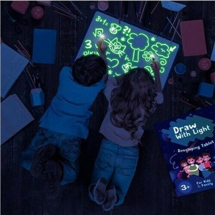 3D Magic Drawing Pad for Kids – LED Light-Up Glow Board with 8 Light Effects – Creative Educational Sketchpad Gift