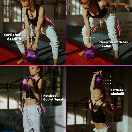 5lbs Vinyl Coated Kettlebell – Comfort Grip Weight for Women – Essential Strength Training Equipment for Home Gym & Pilates