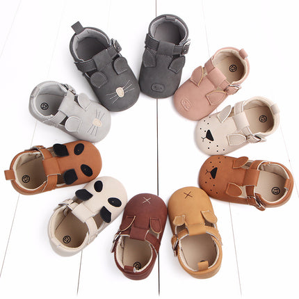 Baby First Walkers – Soft Sole Matte Leather Animal Shoes – Non-Slip Cartoon Infant Loafers for Spring & Fall