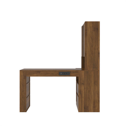 L-Shaped Computer Desk with LED Lights & Storage Drawers – Modern Corner Desk with Bookshelf – Reversible Gaming Desk & Home Office Workstation