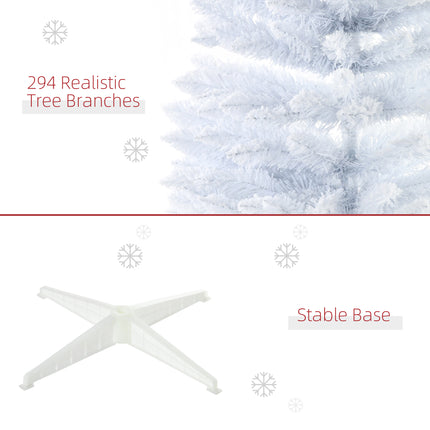 5-Foot Snow-Flocked Artificial Christmas Tree – Slim Pencil Holiday Tree with Realistic Branches for Cozy Spaces & Apartments