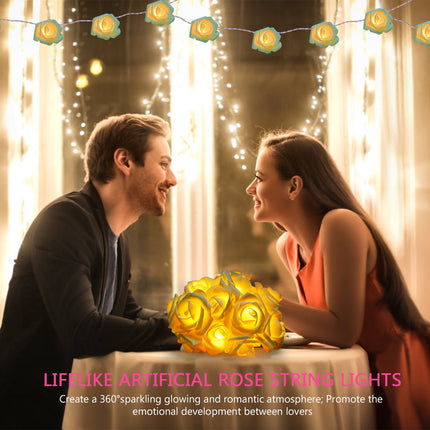 40 LED Rose Flower String Lights – 10ft/3m Battery Operated – Romantic Fairy Lights for Valentine's Day, Wedding, Bedroom & Anniversary Decor