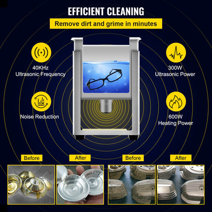 15L Professional Ultrasonic Cleaner – 600W Heater & 360W Ultrasonic Power – Digital Lab Cleaner with Timer for Engine Parts, Dental Tools & Jewelry