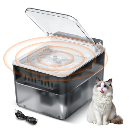 Smart Automatic Pet Water Fountain – Motion Sensor Activated Dog & Cat Water Dispenser – Ultra-Quiet Filtered Drinking Fountain