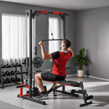 Wall-Mounted Folding Squat Rack with Pull-Up Bar – Heavy-Duty Space-Saving Power Rack for Home Gym & CrossFit