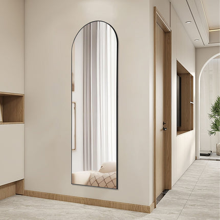 Modern Full Length Floor Mirror – 64" x 21" Aluminum Alloy Thin Frame Mirror – Standing, Leaning or Wall-Mounted Full Body Mirror