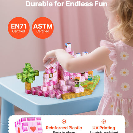 100-Piece Princess Castle Magnetic Building Blocks Set
