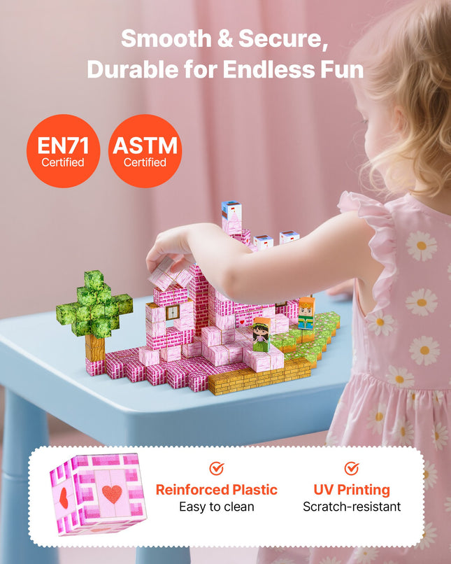 100-Piece Princess Castle Magnetic Building Blocks Set