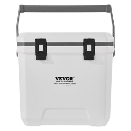 38 QT Insulated Hard Cooler – 54-Can Capacity Ice Chest – Portable Outdoor Cooler with Cup Holders & Ergonomic Handle – Blue/White