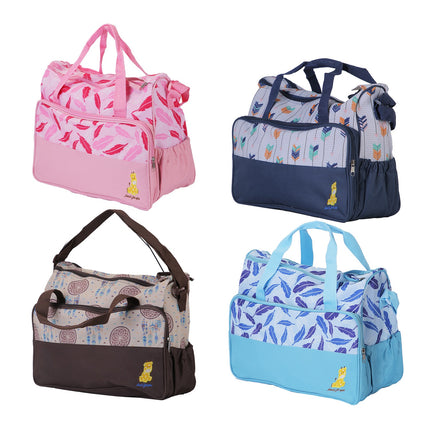 5-Piece Baby Diaper Bag Set – Multi-Functional Mummy Travel Handbag Bundle with Diaper Pad, Bottle Bag, and Food Bag