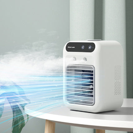 3-in-1 Portable Air Cooler Fan – Personal Evaporative Humidifier – Mini USB Desktop Cooling Fan with 7 Colors LED Light for Home & Office