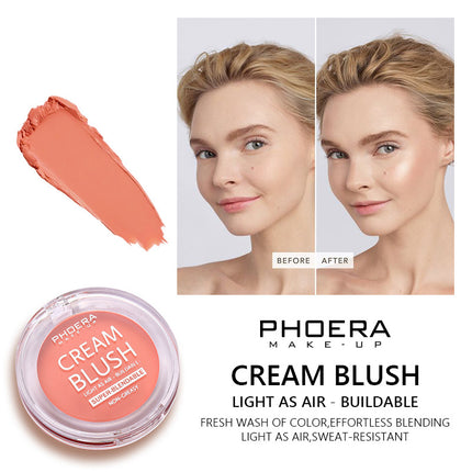 Phoera Luminous Cream Blush – Long-Wear & Moisturizing Color