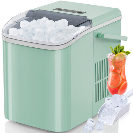 Portable Electric Ice Maker Machine – 9 Bullet Ice Cubes Ready in 6 Minutes – 26lbs Ice per 24 Hours – Self-Cleaning Compact Ice Maker
