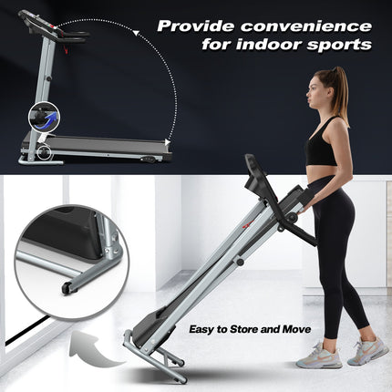 JK106 Folding Electric Treadmill – Motorized Running Machine with LCD Display – Professional Home Gym Cardio Trainer for Weight Loss