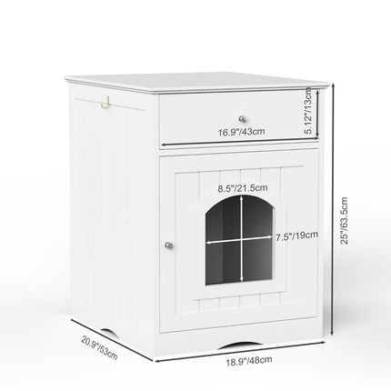 Wooden Cat Litter Box Enclosure – Decorative Cat House & Side Table – Indoor Pet Crate with Hidden Washroom Design