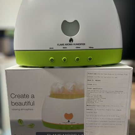 Essential Oil Diffuser with Flame Light – Ultrasonic Cold Mist Humidifier for Baby & Home – Aromatherapy Fragrance Diffuser – USB Powered