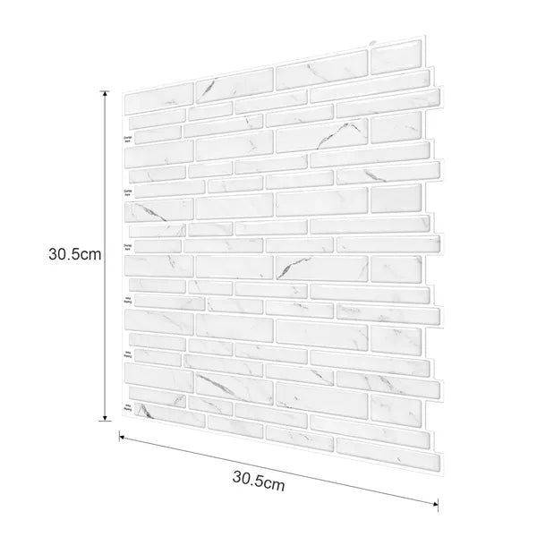 3D Marble Peel and Stick Wall Tiles – 10-Piece Self-Adhesive Waterproof Backsplash Stickers for Kitchen & Bathroom Decor