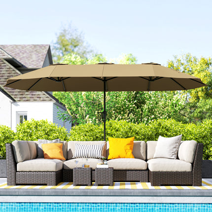 Premium Beach Umbrella with Elegant Fringe – UV Protective Sun Shade – Vintage Style Outdoor Parasol for Beach, Patio & Pool
