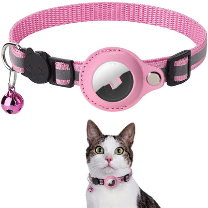 Reflective AirTag Dog & Cat Collar – Waterproof Integrated AirTag Holder – Safety Breakaway Nylon Collar for Puppies and Kittens