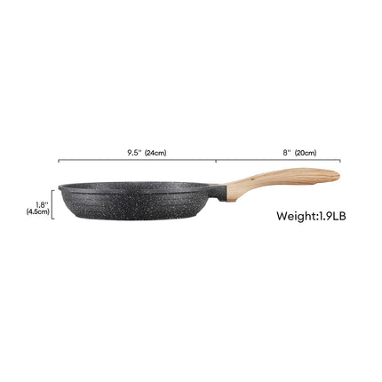 Small Nonstick Frying Pan for Eggs & Omelettes – JEETEE Granite Skillet with Stay-Cool Handle – All Stoves Compatible