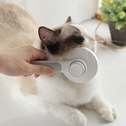 One-Click Self-Cleaning Pet Grooming Brush – Round Handle Deshedding Tool – Professional Slicker Brush for Dogs & Cats with Long or Short Hair