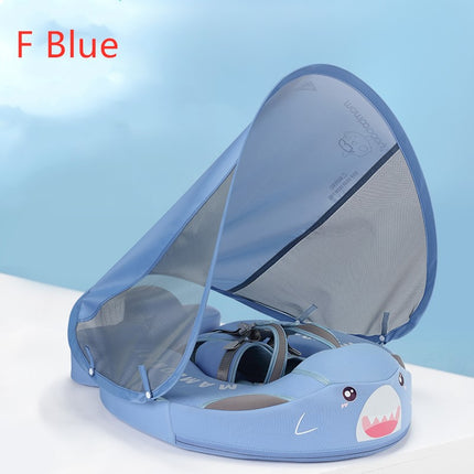 Baby Swimming Float with Sun Canopy – Safety Inflatable Swim Ring – Anti-Flip Design Pool Float for Toddlers & Infants
