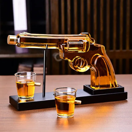 Whiskey Gun Decanter Set with 2 Bullet Glasses – Unique Pistol Shaped Liquor Dispenser – Cool Birthday & Father’s Day Gift for Men, Dad, Husband