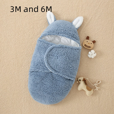 Anti-Shock Baby Swaddle Blanket – Thickened Winter Sleeping Bag – Soft Fleece Newborn Wrap for Better Sleep & Security