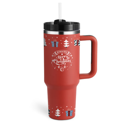 Oversized 40oz Travel Mug with Straw – Spill-Proof Insulated Water Bottle for Gym, Office & Road Trips