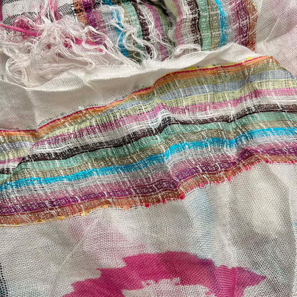 Colorful Striped Square Scarf with Fringes – Soft Viscose Shawl Wrap for Evening Parties & Daily Wear
