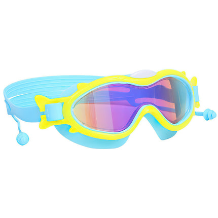 Kids Wide-View Swim Goggles with Ear Plugs – Leak-Proof Anti-Fog Swimming Glasses for Youth Boys & Girls