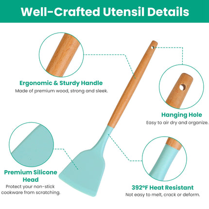35-Piece Professional Kitchen Utensils Set – Heat-Resistant Silicone Cooking Tools with Holder