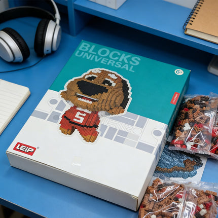 Brown Dog Micro Building Blocks – 3D Nano Brick Dog Figurine – Educational Puzzle Toy for Adults and Kids – Desktop Decor Gift
