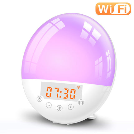 Smart WiFi Sunrise Alarm Clock – Wake Up Light with Voice Control (Alexa/Google Home) – Sleep Aid Device with FM Radio & 7 Natural Sounds