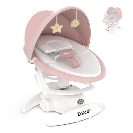 Smart Electric Baby Swing with Motion Detection – 5 Adjustable Speeds & 12 Lullabies – Automatic Infant Rocker with Remote Control