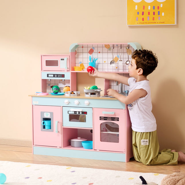 24-Piece Kids Kitchen Playset – Pink Pretend Cooking Toy with Realistic Accessories – Perfect Christmas & Birthday Gift for Toddlers