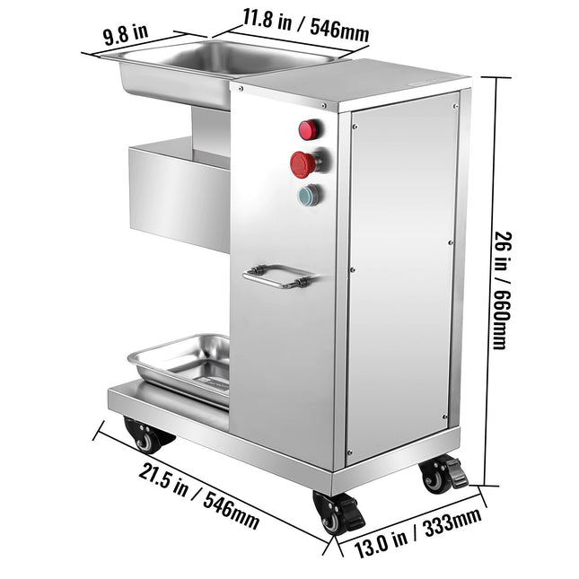 750W High-Torque Electric Meat Shredder – Industrial 3mm Blade Slicer for High-Volume Food Processing