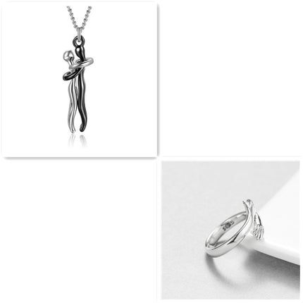 Romantic "Love Hug" Pendant Necklace – Symbolic Couple Jewelry for Lovers – Meaningful Anniversary & Valentine’s Day Gift for Him & Her